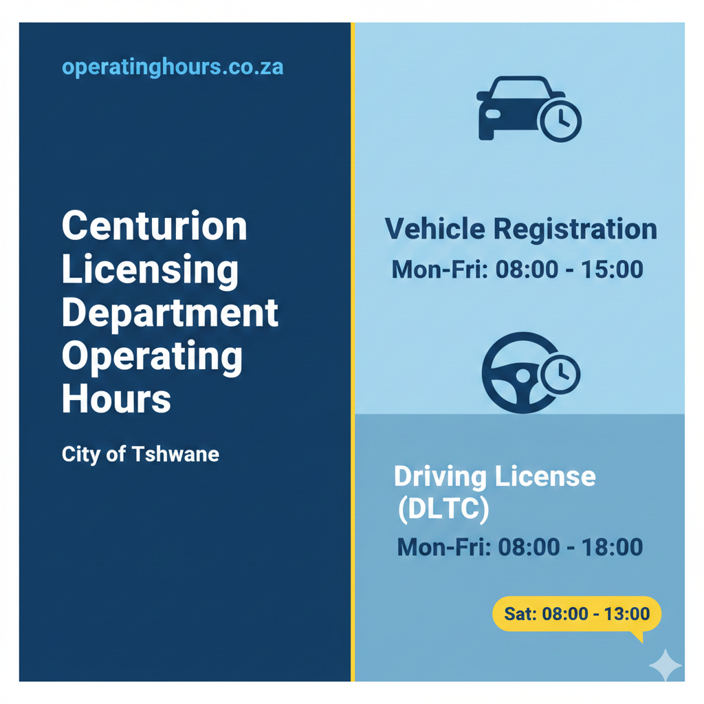 Centurion Licensing Department Operating Hours